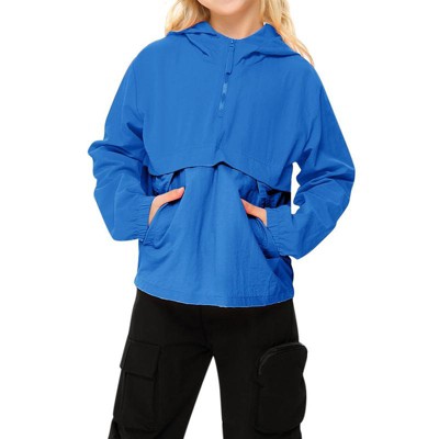 Kids Boys Girls Lightweight Packable Rain Jacket Waterproof Hooded Raincoats Windproof for Spring Fall Winter