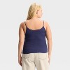 Women's Star Flag Graphic Tank Top with Lace Trim - Navy Blue - 2 of 3