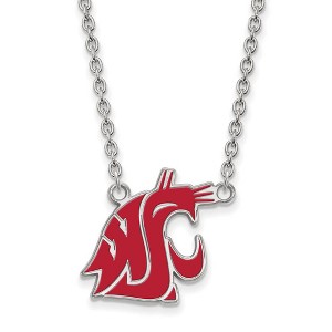 Black Bow Jewelry Sterling Silver Washington State Cougars NCAA Necklace 18 Inch - 1 of 4