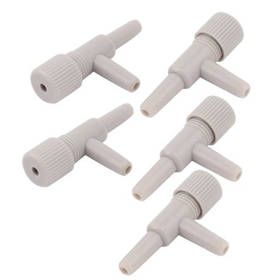 Unique Bargains Adjustable Aquarium Fish Oxygen Air Line Tubing Flow Control Valves Gray 5 Pcs