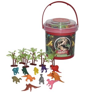 Wild Republic Bucket Mini Dino Figurines, 18 Pieces - 1 of 1