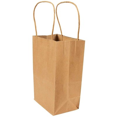Juvale Small Kraft Paper Gift Bags with Handles (Brown, 8.5 x 5.25 Inches, 24 Count)