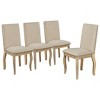 4 Dining chairs Wood Upholstered Fabirc for Dining Room - 4 of 4