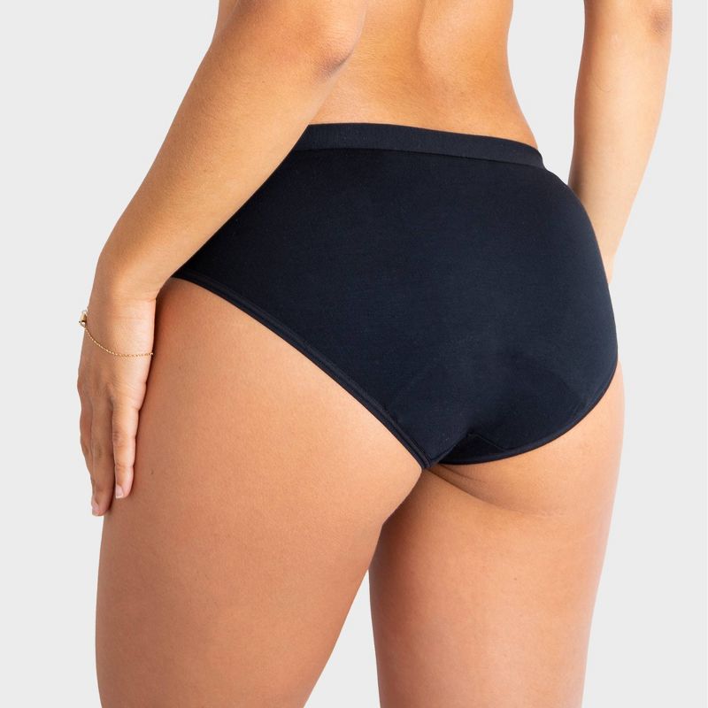 Saalt Heavy Absorbency Briefs Super Soft Modal Comfort Leak Proof Period Underwear  - Volcanic Black , 5 of 12