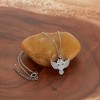 ELYA Women's Polished Owl Shaped Steel Necklace - 18" - 3 of 3