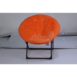 Comfy Oversized Saucer Chair for Adults ¨C Soft Faux Fur Plush Folding Moon Chair, Thick Padded Stable Metal Frame Reading Lounge Chair - 1 of 4