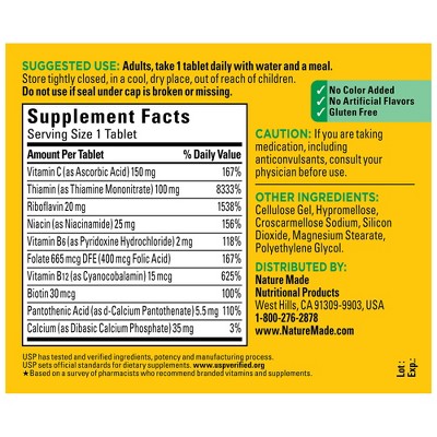 Nature Made Super B Complex with Vitamin C and Folic Acid Tablets - 140ct