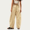 Anna-Kaci Women’s Soft Wide Leg Pants with Cargo Style Seam Detailing Adjustable Drawstring Waistband and Relaxed Stretch Fit - 4 of 4