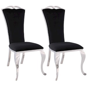 Chintaly Imports,Modern Tall-Back Side Chair  Cabriole Legs - Set of 2 - 1 of 4