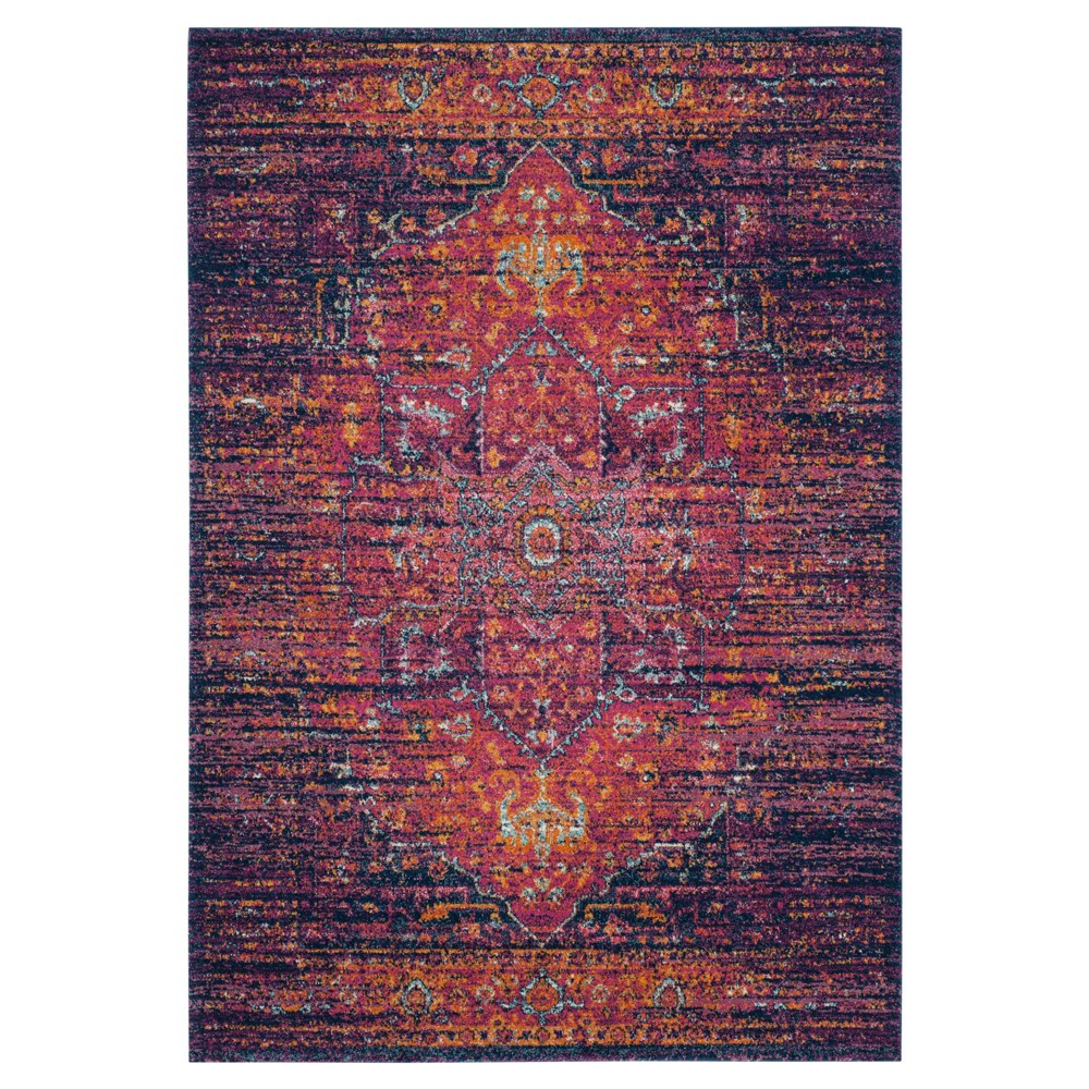 4'x6' Medallion Loomed Area Rug Purple - Safavieh