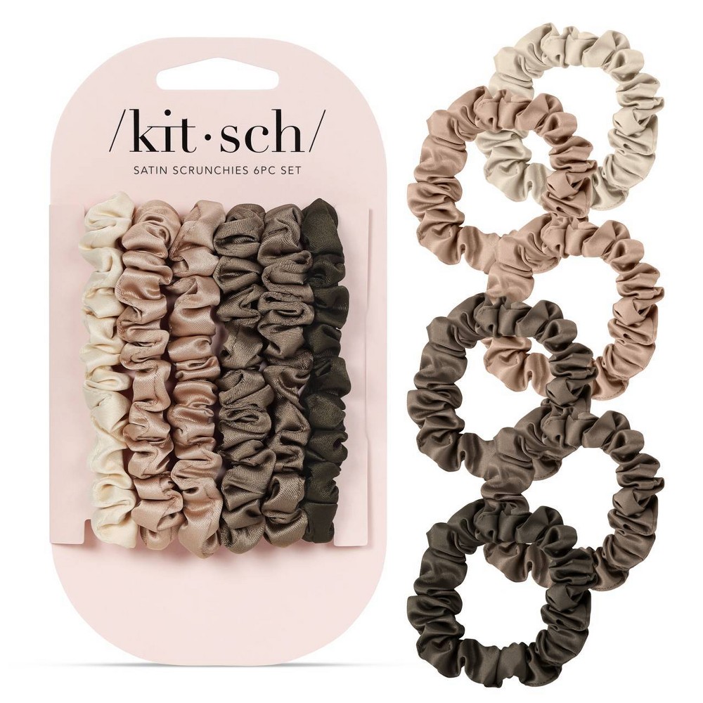 Photos - Hair Styling Product Kitsch Ultra Petite Satin Scrunchies - 6pk