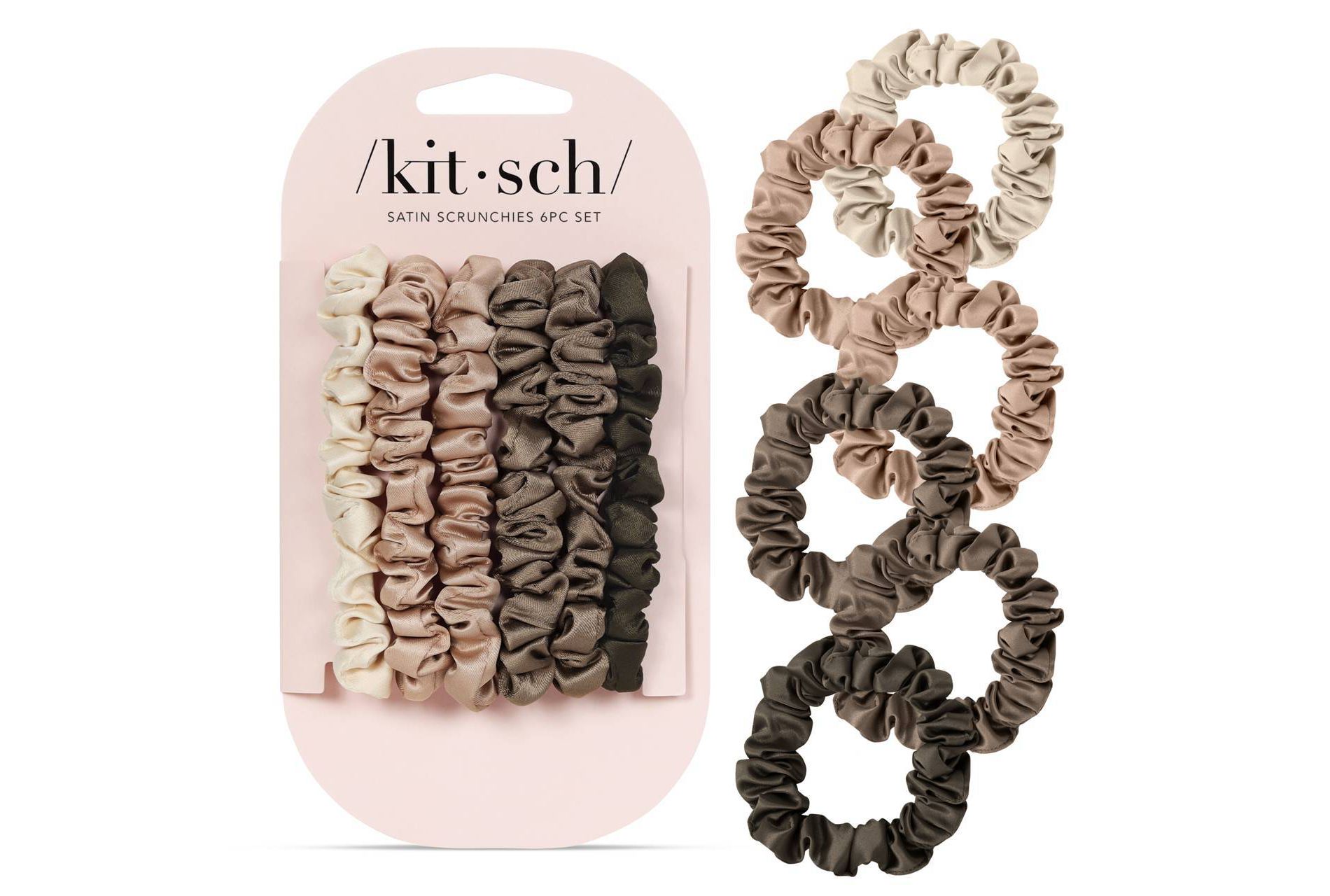 Kitsch Skinny Satin Scrunchies - 6pk