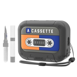 HTUTWOO Airpods 4 Case Cover Vintage Cassette Tape with Lanyard for Men & Women, Wireless Charge Support with Magsafe - 1 of 4