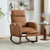 Nursery Rocking Chair with Adjustable Footrest, Glider Chair with Two Side Pockets,Teddy Fabric, Comfy Lounge Armchair with High Backrest - 3 of 4