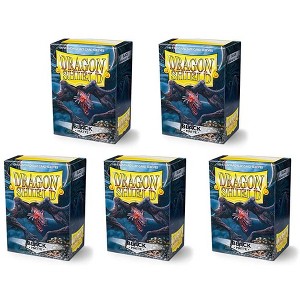 Dragon Shield 5 Packs Dragon Shield Matte Black Standard Size 100 ct Card Sleeves Value Bundle! - 1 of 4