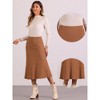 Allegra K Women's Autumn A-Line Stretchy Knit Long Sweater High Waist Skirt - image 2 of 4