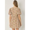 Women's Floral Puff Sleeve Dress - entro - 3 of 4