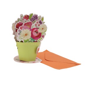 Unique Bargains Greeting Card Rose Red 6.9"x5.1"x0.4" 1 Pc - 1 of 4