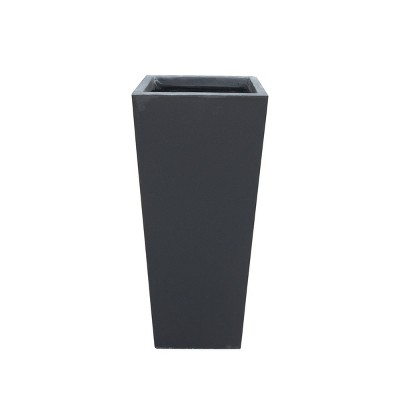 Photo 1 of 24.4" Kante Lightweight Modern Tapered Concrete Rectangular Planter Charcoal Black - Rosemead Home & Garden, Inc.