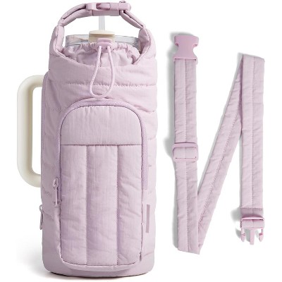 BABYYER Water Bottle Holder with Strap, 40/32 oz Gym Accessories with Phone Pocket, Sling Bag Purses for Women
