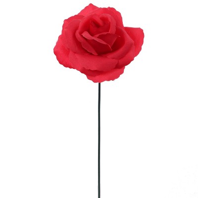 Floral Home 8" Pick Deep Pink Rose - 50-Piece