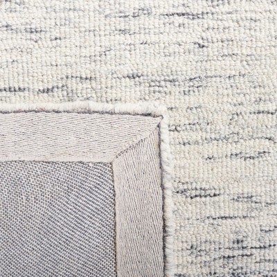 6' Square Grey and Ivory Handmade Wool Tufted Rug