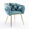 PAGED Velvet Accent Chairs,Arm Chair with Gold Metal Legs,Comfy Chairs for Living Room,Bedroom - 4 of 4