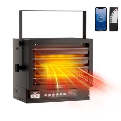 ROVSUN 7500W Electric Garage Heater with Remote & APP Control, Digital Fan-Forced Ceiling Mount Heater, 240V Hardwired for Workshop Factory