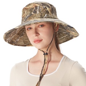 Women's Mossy Oak Pattern Wide Brim Sun Hat, Summer Fall Essentials Hats - Solaris - 1 of 4