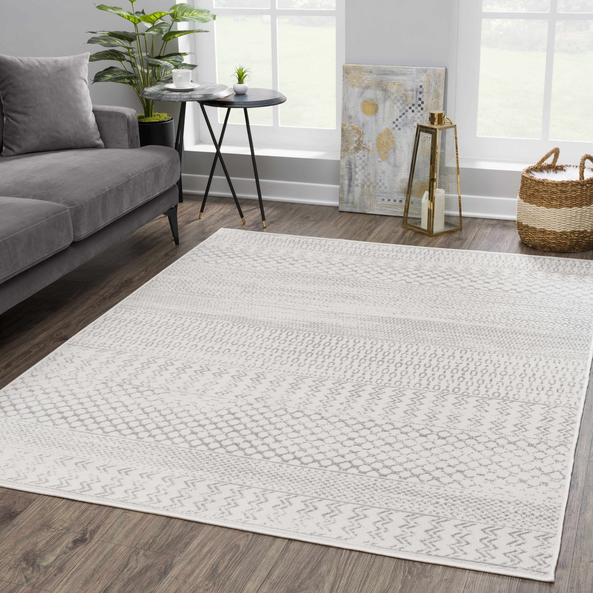 Hauteloom Rectangle Area Rug   Ivory
