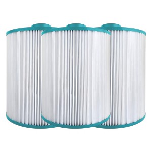 Hurricane Filters Replacement Advanced Spa Filter Cartridge for Unicel C-8450, PCS50N, Filbur FC-3310, Coleman Spas 50, White, 3 Pack - 1 of 4