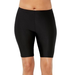 Swimsuits for All Women's Plus Size Chlorine Resistant Long Bike Short Swim Bottom - 1 of 3
