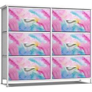 Sorbus 6 Drawers Dresser- Storage Unit with Steel Frame, Wood Top, Fabric Bins - for Bedroom, Closet, Office and more - 1 of 4