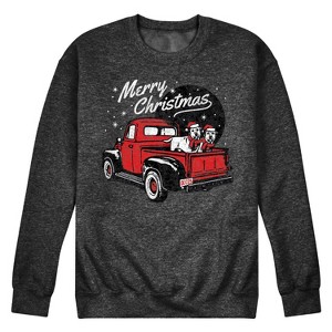 Men's - Instant Message - Christmas Truck Graphic Fleece Sweatshirt - 1 of 4