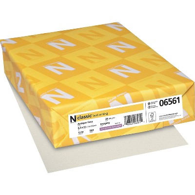 Neenah Paper Classic 8 1/2" x 11" 24 lbs. Laid Writing Imaging Paper Antique Gray 500/Ream 06561