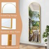 MAYEERTY Aluminum Full-Length Mirror 58x18in, Gold, Arch Shape, Tempered Glass, With Stand - 4 of 4