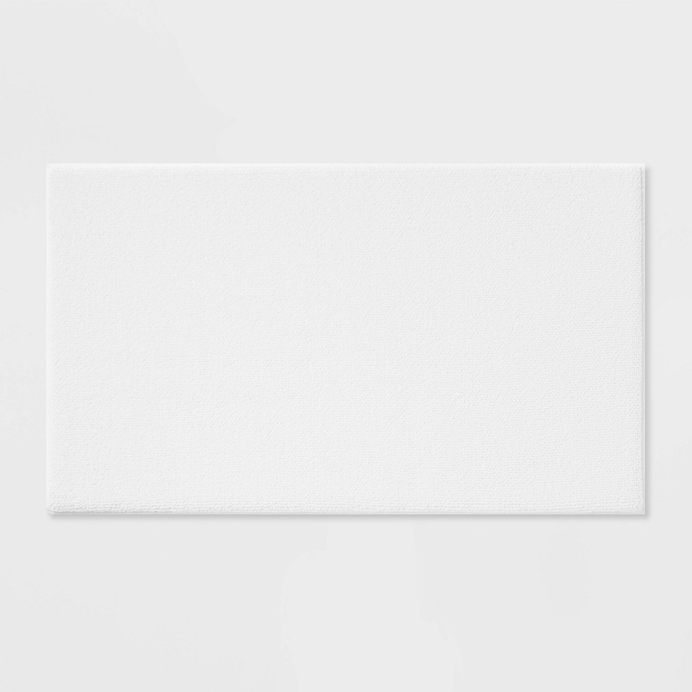 20"x34" Fine Chenille Memory Foam Bath Rug White - Threshold