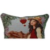 C&F Home 14" x 14" French Harvest Girl Needlepoint Wool Blend Accent Throw Pillow - 2 of 4