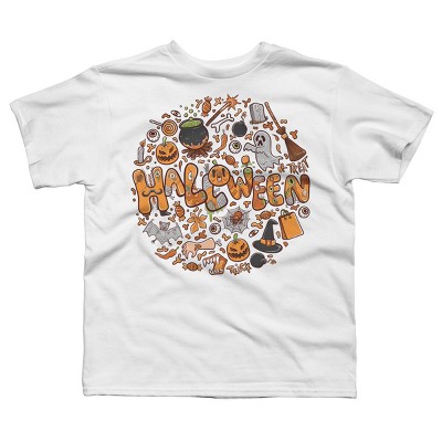Boy's Design By Humans happy halloween greeting holiday illustration By ghinan T-Shirt