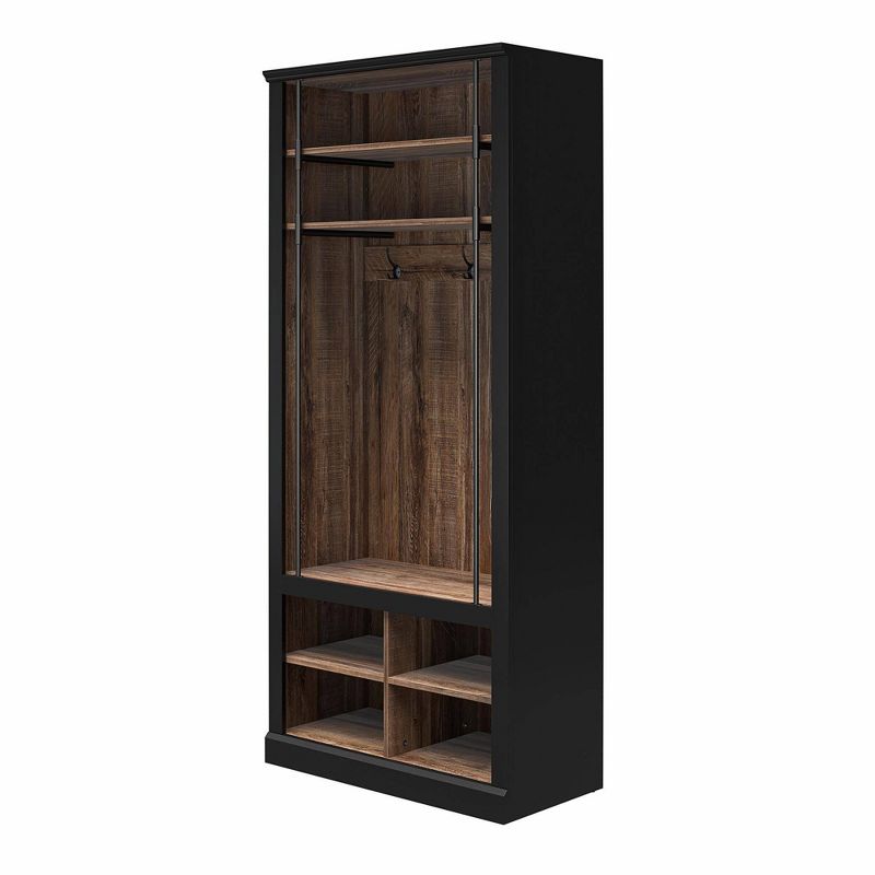 Voltaire Entryway Hall Tree with Bench and Storage Cubbies Black and Walnut - Room &#38; Joy, 6 of 15