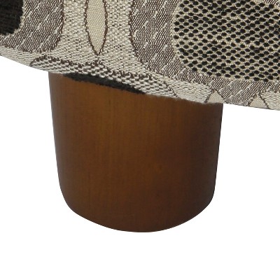 24" Black and Gray Geometric Round Storage Ottoman