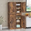 USIKEY 67“ Tall Storage Cabinet with Adjustable Shelves & 2 Doors, Narrow Tall Cabinet for Living Room, Home Office, Rustic Brown - 3 of 4