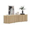 GALANO Oval Fluted TV Cabinet with Sliding Tambour Door in Oslo Oak, 59.1" W x 17.7" D x 14.9" H - 4 of 4