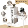 LIVAREEmlen Vanity Table with Mirror & Storage – Makeup Desk Features 3 Drawers,2 Open Shelves & 4 Hidden Cabinets - 3 Adjustable Lighting Modes - 4 of 4