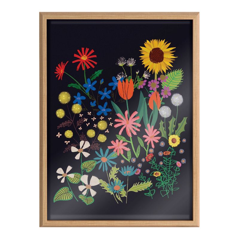 18&#34; x 24&#34; Blake Dark Flora by Hannah Beisang Framed Printed Glass Natural - Kate &#38; Laurel All Things Decor, 3 of 8