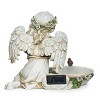 Roman 10.75" Solar Angel Bird Bath Resin Outdoor Garden Statue Gray - 4 of 4