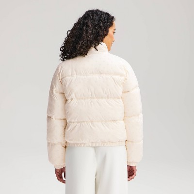 Women's Puffer Jacket - All In Motion™ Ivory Polka Dot XL : Target