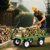 VEVOR 1200 Lbs Steel Garden Cart, Heavy Duty Pullable Garden Wagon Yard Cart, 2 in 1 Outdoor Metal Utility Wagon Yard Trailer, Green - 2 of 4