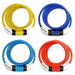 Master Lock 1/4 in. W X 5 ft. L Vinyl Covered Steel 4-Dial Combination Locking Cable - 1 of 1