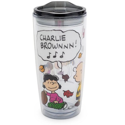 Silver Buffalo Peanuts Charlie Brown Travel Tumbler with Slide Close Lid | Holds 20 Ounces